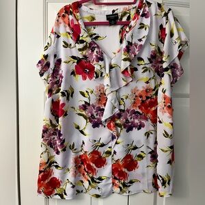 Liz Claiborne 2X Ruffle Neck Blouse